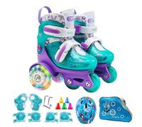 Roller Skates for Children, Dot Skates - Adjustable Roller Skates Dot Design | Skates for Children from 3 to 8 Years with Light Up Wheels for Skating Rink and Playground
