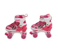 Roller Skates for Kids Boys Girls, Quad Skates with Four Wheel Design, PVC Mesh Comfortable Beginner Roller Skates for Indoor Outdoor Use, Size 33-37 (Pink)
