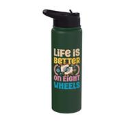 Roller Skates Party Life is Better On Wheels Roller Skates Stainless Steel Insulated Water Bottle