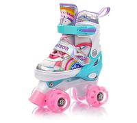 Roller Skates Quad Boots Rollers Adjustable Size Kids Children Junior Light Up LED Wheels Youth Beginner Indoor Outdoor