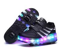 Roller Skates Shoes Girls Boys Roller Shoes Kids Wheel Shoes Roller Sneakers Shoes with Double Wheels for Kids LED Light