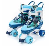 Roller Skates Size 9-1 Quad Skates Shoes Adjustable Children Kids Women 4Wheel