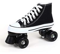 Roller Skates, Woman Man Roller Skating Four People Adult Roller Skating 4 Wheels Children Led Roller Skates, Art Boy Girl Vintage Design,43-Noir