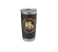 Roller Skates - Yes I Do Hit Like A Girl Roller Skating Stainless Steel Insulated Tumbler