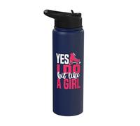 Roller Skates - Yes I Do Hit Like A Girl Roller Skating Stainless Steel Insulated Water Bottle