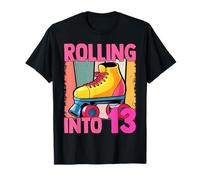 Roller Skating 13 Year Old Birthday Girl Rolling Into T-Shirt