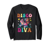 Roller Skating Disco Diva Skate Girl 70s Skater Groovy Long Sleeve T-Shirt