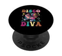 Roller Skating Disco Diva Skate Girl 70s Skater Groovy PopSockets Adhesive PopGrip
