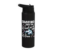 Roller Skating Into The Weekend Roller Skates Stainless Steel Insulated Water Bottle