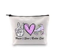 Roller Skating Makeup Bag Peace Love Roller Girl Pouch Bag Skate Team Fan Gift Skate Lover Gift