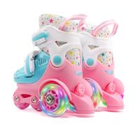 Roller Skating Shoes - Size Adjustable Inline Skates, Kids High Elasticity PU Wheels | Secure Closure Smooth Ride For Beginners, Outdoor Fun, For Boys And Girls Ages 2 To 8