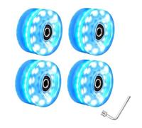 Roller Skating Wheels High Flash Light Double Row Roller Skates Shining Wheels Dry Ice Shining Skating(Blue lightx4Pcs)