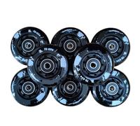 Roller Skating Wheels Inline Skate Wheel Skate Wheel Black White PU 85A 72mm 76mm 80mm(Black 76mm)