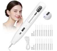 Roller Skin Tag Remover Kit with 36 Levels, USB Rechargeable & LED Light Plasma Pen, Portable Electric Skin Tags Removal Mole Remover Pen for Moles Warts Tattoos Freckle Dark Spots（with 22 Needles）