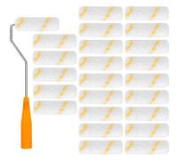 Roller Sleeves, 24Pcs Paint Roller Set, 4 inch Paint Rollers Nylon Paint Roller Paint Roller Sleeves Short Pile Microfibre Roller with Handles for Home Wall Decoration and Painting Supplies