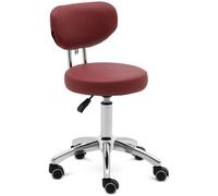 Roller Stool With Backrest 46 60 cm 150 kg Burgundy - Rolling Stools by Physa Burgundy