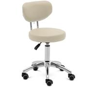 Roller Stool With Backrest 46 60 cm 150 kg Dark Beige - Rolling Stools by Physa Dark beige