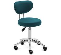 Roller Stool With Backrest 46 60 cm 150 kg Turquoise - Rolling Stools by Physa Turquoise
