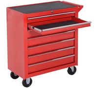 Roller Tool Cabinet 7 Drawers Storage Chest Box Swivel Garage Workshop Red