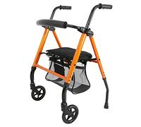 Roller Walker Trolley for The Elderly, Multi-Functional Folding Assisted Shopping Cart for The Elderly Moped, Four-Wheeled Walker with Padded Seat,Brass 2,51 * 66* Hopeful