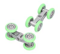 Roller Wheel Runner,2pcs Roller Wheel Runner Push Pull U Shaped 4 Wheel Stainless Steel Shower Door Rollers Pulleys for Bathroom Kitchen
