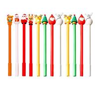 Rollerball Gel Ink Pen 12Pcs Christmas Cute Rollerball Ballpoint Pen Stationery Set 0.5mm Fineliner Pen Sketch Writing Drawing Markers for Note Calendar Coloring Office School Supplies Art Projects