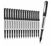 Rollerball Gel Pens 16-Pack, 0.5mm Black Ink Gel Pens for Writing, Quick-Drying Gel Pen Set, Smooth Ballpoint Pens for Note-Taking Sketching, School Office Supplies for Adults Kids
