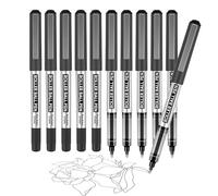 Rollerball Pen, 10 Pack Black Gel Pens 0.7 mm Fine Point Liquid Ink, Quick-Drying Ballpoint Pen for Writing, Journaling, Home Office School Stationary Supplies