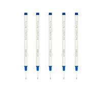 Rollerball Pen Refills - Smooth Writing German Ink and Fine 0.5 mm Threaded Rolling Ball Refills (5 x Blue)