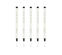 Rollerball Pen Refills - Smooth Writing German Ink and Fine 0.5 mm Threaded Rolling Ball Refills (5 x Black)