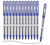 Rollerball Pens, 12 PCS Blue Pens, 0.5mm Extra Fine Point Pen, Quick-Drying Ink Rolling Ball Pen, Liquid Ink Pens for Office, Home, Company, School (Blue)