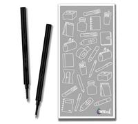 Rollerball Refill Broad 1.0 mm Compatible with Schmidt 888 Pen Refills and Other pens Choose Colour and Quantity with Tinte ink Envelope (Black, 2)