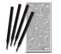 Rollerball Refill Medium 0.7 mm Compatible with Schmidt 888 Pen Refills and Other pens Choose Colour and Quantity with Tinte ink Envelope (Magenta, 4)