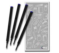 Rollerball Refill Medium 0.7 mm Compatible with Schmidt 888 Pen Refills and Other pens Choose Colour and Quantity with Tinte ink Envelope (Blue, 4)