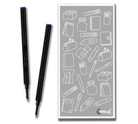 Rollerball Refill Medium 0.7 mm Compatible with Schmidt 888 Pen Refills and Other pens Choose Colour and Quantity with Tinte ink Envelope (Blue, 2)