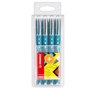 Rollerball - STABILO worker+ colorful - Wallet of 4 - Blue