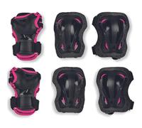 Rollerblade Girls' Skate Gear Junior 3 Pack Protective, Black/Pink, XXS