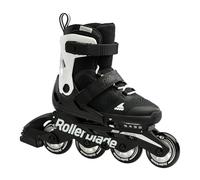 Rollerblade Microblade Kid's Adjustable Fitness Inline Skate, Black/White, Junior, Youth Performance Inline Skates, 4-7