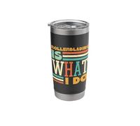 Rollerblading is What I Do Striped Retro Stainless Steel Insulated Tumbler