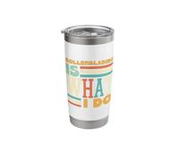 Rollerblading is What I Do Striped Retro Stainless Steel Insulated Tumbler