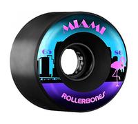 Rollerbones Quad Wheels Miami Outdoor 80A (8pk) Skateboard Wheels Adult Unisex Black 65