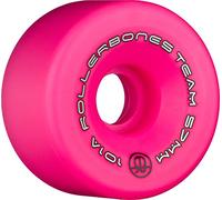 Rollerbones Team Logo 101A Recreational Roller Skate Wheels (Set of 8), Pink, 62mm