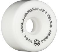 Rollerbones Team Logo 101A Recreational Roller Skate Wheels (Set of 8), White, 57mm