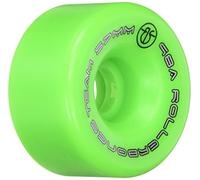 RollerBones Team Logo 98A Recreational Roller Skate Wheels (Set of 8), Green, 57mm