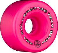 Rollerbones Team Logo 98A Recreational Roller Skate Wheels (Set of 8), Pink, 57mm