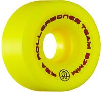 Rollerbones Team Logo 98A Recreational Roller Skate Wheels (Set of 8), Yellow, 57mm