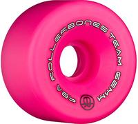 Rollerbones Team Logo Recreational Roller Skate Wheels (Set of 8), Pink, 62mm