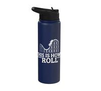 Rollercoaster This is How I Roll Funny Roller Coaster Stainless Steel Insulated Water Bottle