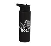 Rollercoaster This is How I Roll Funny Roller Coaster Stainless Steel Insulated Water Bottle