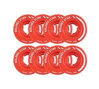 Rollerex ST360 92A Roller Skate Wheels (8-Pack) (Color Options) - Indoor Outdoor - Use for Quad Skate Wheel Replacement (Rocket Red)